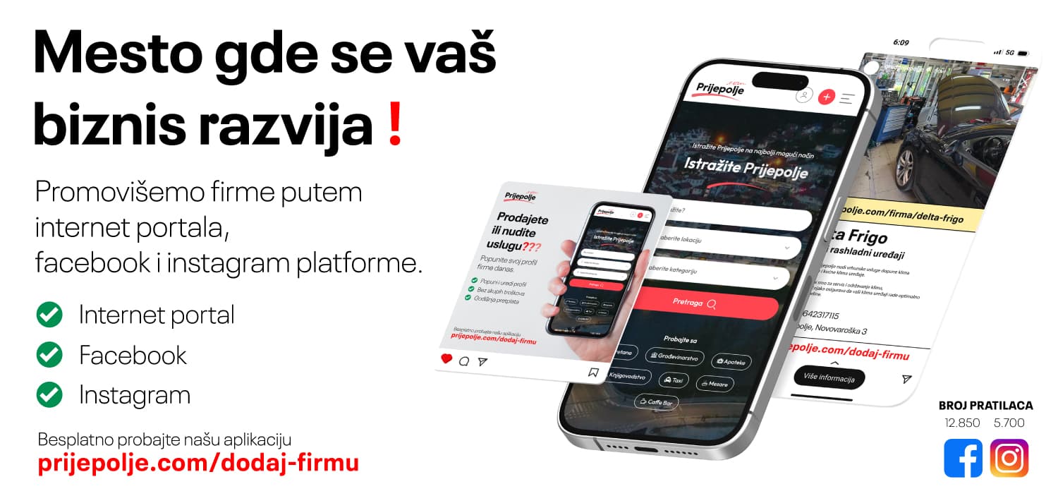 Prijepolje.com aplikacija na mobilnom telefonu